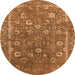 Round Oriental Orange Industrial Rug, urb2519org