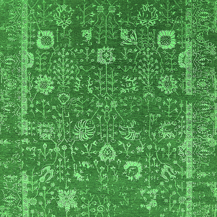 Machine Washable Oriental Green Industrial Area Rugs, wshurb2519grn