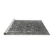 Sideview of Machine Washable Oriental Gray Industrial Rug, wshurb2519gry