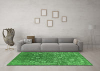 Machine Washable Oriental Green Industrial Rug, wshurb2519grn