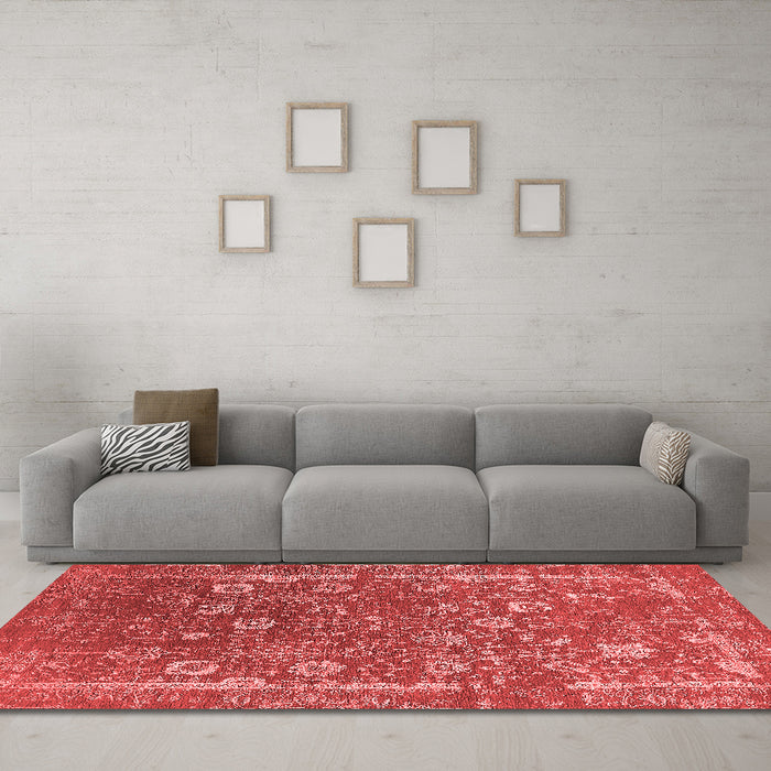 Industrial Red Washable Rugs
