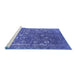 Sideview of Machine Washable Oriental Blue Industrial Rug, wshurb2519blu