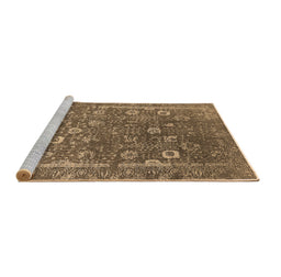 Sideview of Machine Washable Oriental Brown Industrial Rug, wshurb2519brn