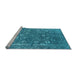 Sideview of Machine Washable Oriental Light Blue Industrial Rug, wshurb2519lblu