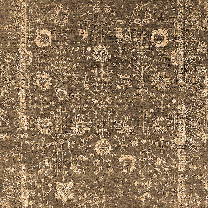 Machine Washable Oriental Brown Industrial Rug, wshurb2519brn