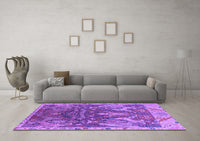 Machine Washable Oriental Purple Industrial Rug, wshurb2520pur