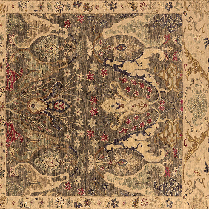 Square Oriental Brown Industrial Rug, urb2520brn