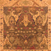 Square Machine Washable Oriental Orange Industrial Area Rugs, wshurb2520org