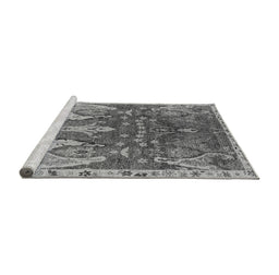 Sideview of Machine Washable Oriental Gray Industrial Rug, wshurb2520gry