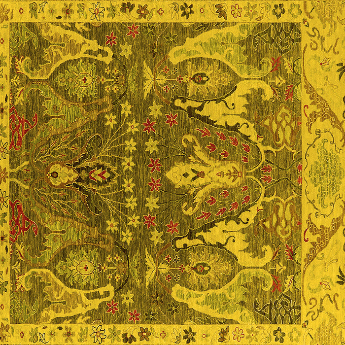 Square Oriental Yellow Industrial Rug, urb2520yw