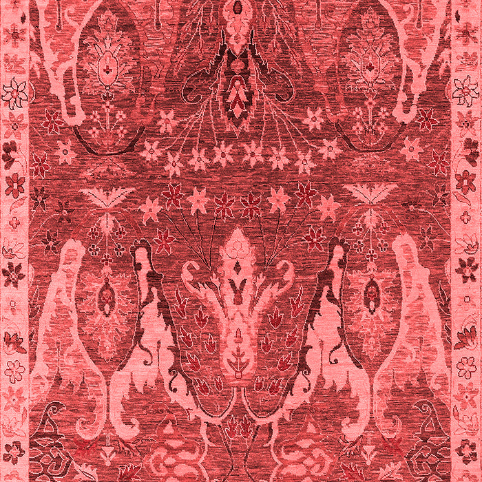 Machine Washable Oriental Red Industrial Rug, wshurb2520red