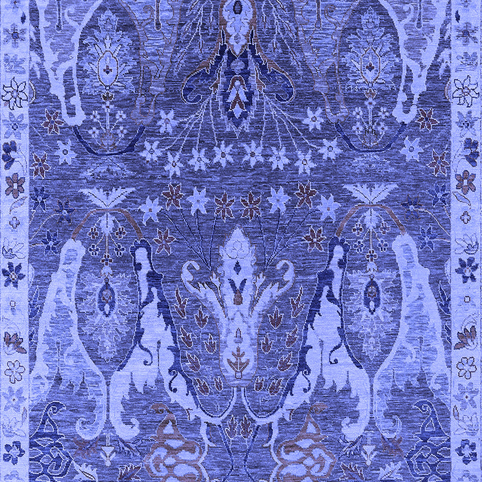 Machine Washable Oriental Blue Industrial Rug, wshurb2520blu