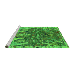 Sideview of Machine Washable Oriental Green Industrial Area Rugs, wshurb2520grn