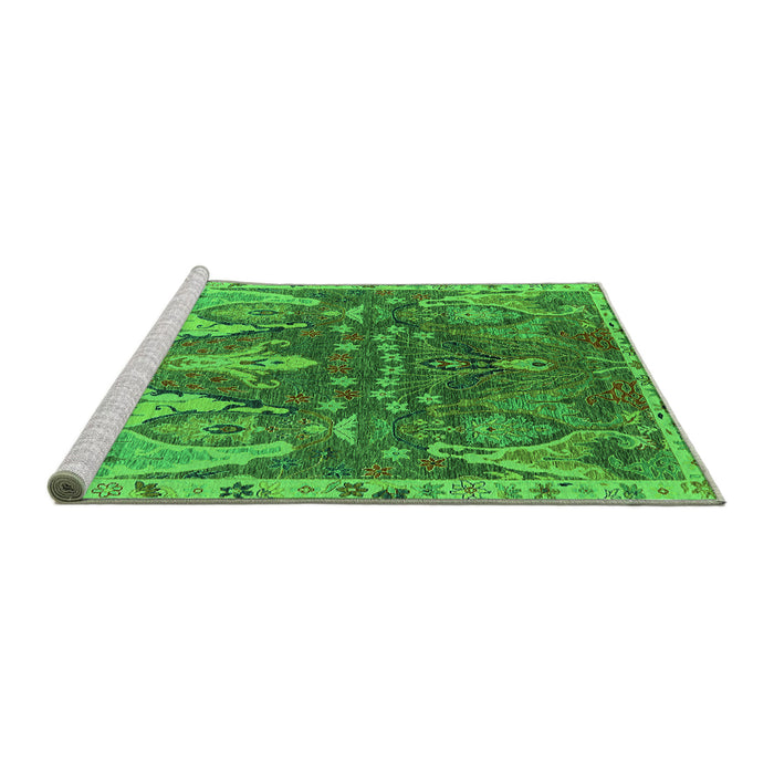Sideview of Machine Washable Oriental Green Industrial Area Rugs, wshurb2520grn
