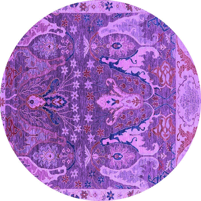 Round Oriental Purple Industrial Rug, urb2520pur