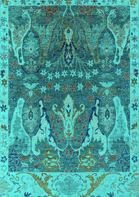 Oriental Turquoise Industrial Rug, urb2520turq