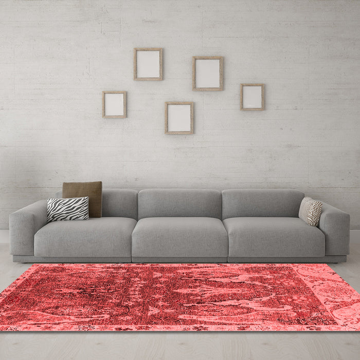 Industrial Red Washable Rugs