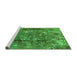Sideview of Machine Washable Oriental Green Industrial Area Rugs, wshurb2521grn