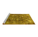 Sideview of Machine Washable Oriental Yellow Industrial Rug, wshurb2521yw