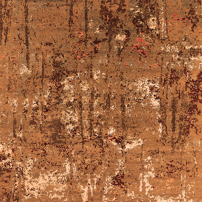 Square Oriental Orange Industrial Rug, urb2521org