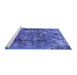 Sideview of Machine Washable Oriental Blue Industrial Rug, wshurb2521blu