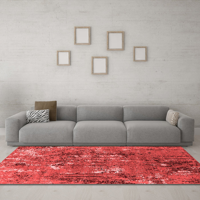 Industrial Red Washable Rugs