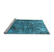 Sideview of Machine Washable Oriental Light Blue Industrial Rug, wshurb2521lblu