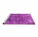 Sideview of Machine Washable Oriental Pink Industrial Rug, wshurb2521pnk