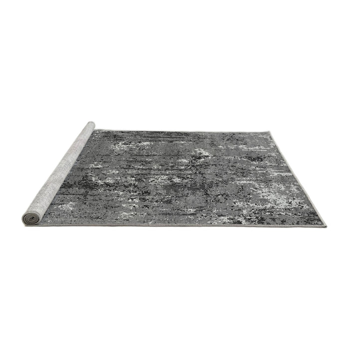Sideview of Machine Washable Oriental Gray Industrial Rug, wshurb2521gry