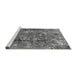 Sideview of Machine Washable Oriental Gray Industrial Rug, wshurb2521gry