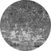 Round Oriental Gray Industrial Rug, urb2522gry