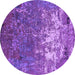 Round Oriental Purple Industrial Rug, urb2522pur