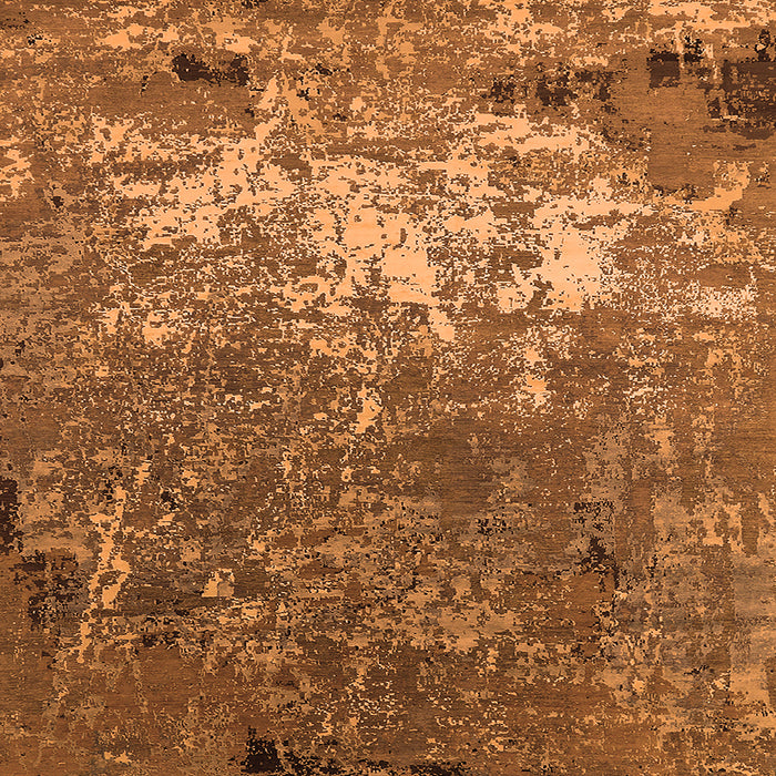 Square Machine Washable Oriental Orange Industrial Area Rugs, wshurb2522org