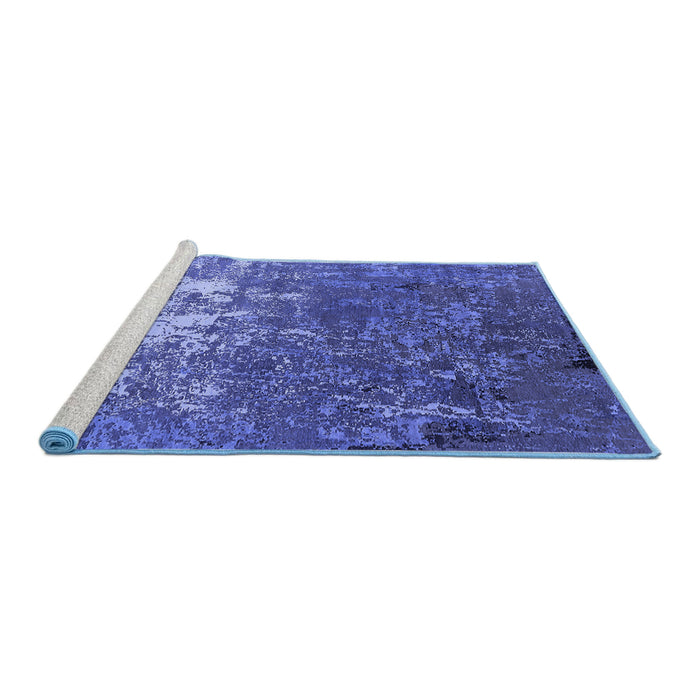 Sideview of Machine Washable Oriental Blue Industrial Rug, wshurb2522blu