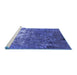 Sideview of Machine Washable Oriental Blue Industrial Rug, wshurb2522blu