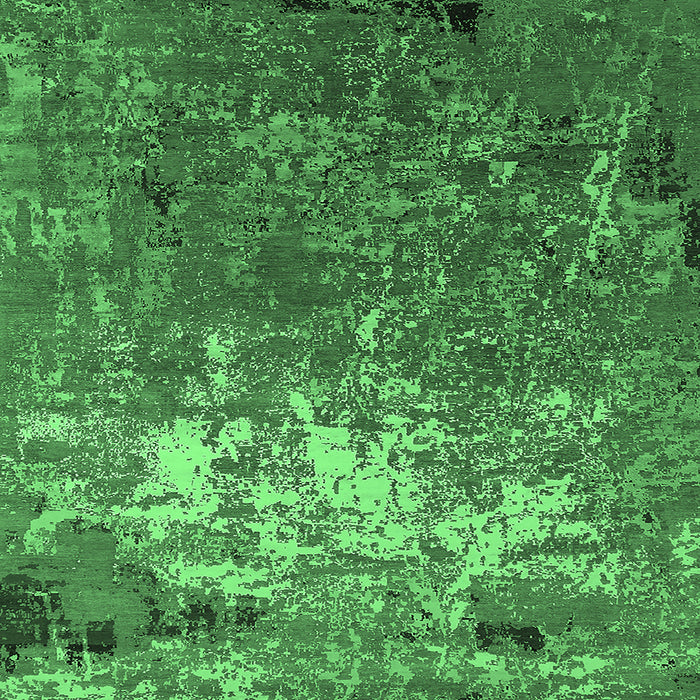 Square Oriental Emerald Green Industrial Rug, urb2522emgrn