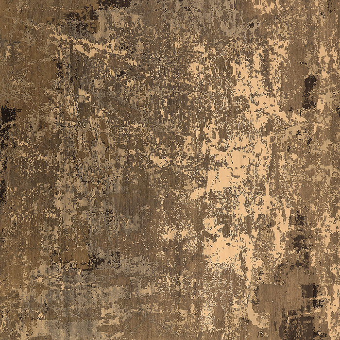 Square Machine Washable Oriental Brown Industrial Rug, wshurb2522brn