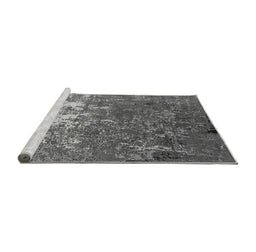 Sideview of Machine Washable Oriental Gray Industrial Rug, wshurb2522gry