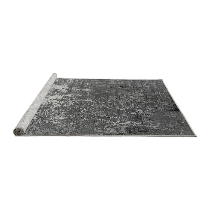 Sideview of Machine Washable Oriental Gray Industrial Rug, wshurb2522gry