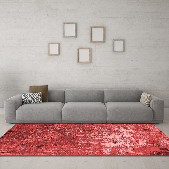 Industrial Red Washable Rugs