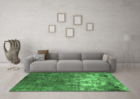 Machine Washable Oriental Emerald Green Industrial Rug, wshurb2522emgrn