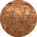 Round Oriental Orange Industrial Rug, urb2522org