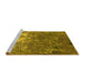 Sideview of Machine Washable Oriental Yellow Industrial Rug, wshurb2522yw