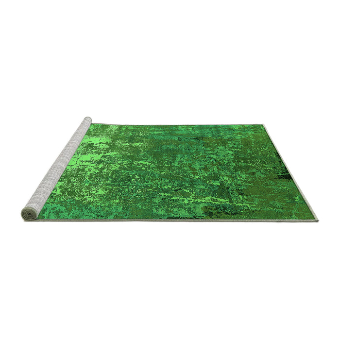 Sideview of Machine Washable Oriental Green Industrial Area Rugs, wshurb2522grn