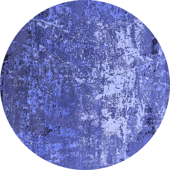Round Oriental Blue Industrial Rug, urb2522blu