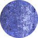 Round Oriental Blue Industrial Rug, urb2522blu