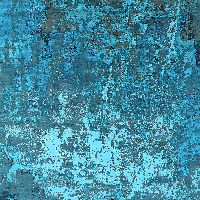Machine Washable Oriental Light Blue Industrial Rug, wshurb2522lblu
