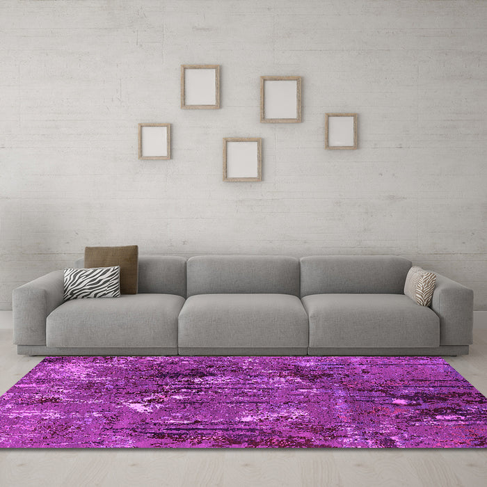 Machine Washable Oriental Pink Industrial Rug in a Living Room, wshurb2523pnk