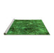 Sideview of Machine Washable Oriental Green Industrial Area Rugs, wshurb2523grn