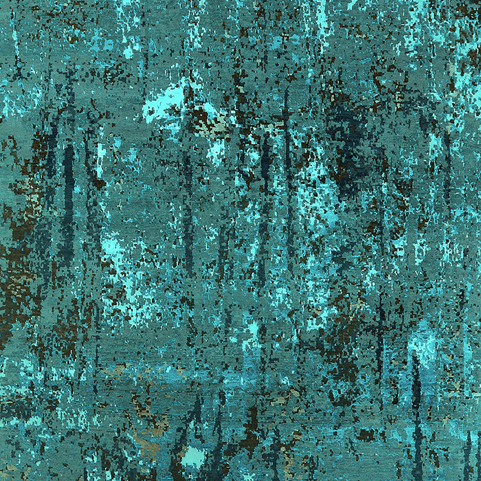 Machine Washable Oriental Turquoise Industrial Area Rugs, wshurb2523turq